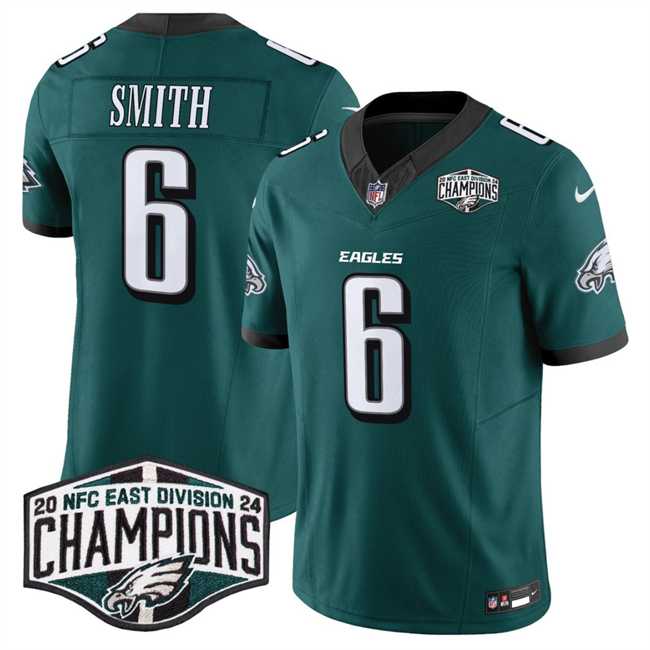 Men%27s Philadelphia Eagles #6 DeVonta Smith Green 2024 New NFC East Champions F.U.S.E. Vapor Untouchable Limited Stitched Jersey